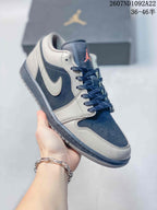 Jordan Air Jordan 1 Low Gray and Navy Sneakers 2607ND1092A22