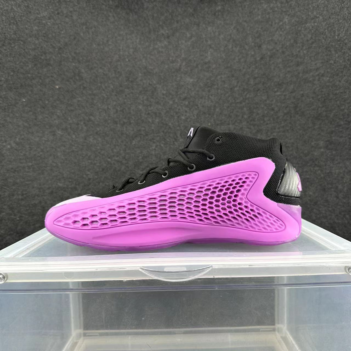 Purple and Black High-Top Basketball Sneakers