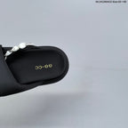 GG-CC Black Embellished Platform Thong Sandals