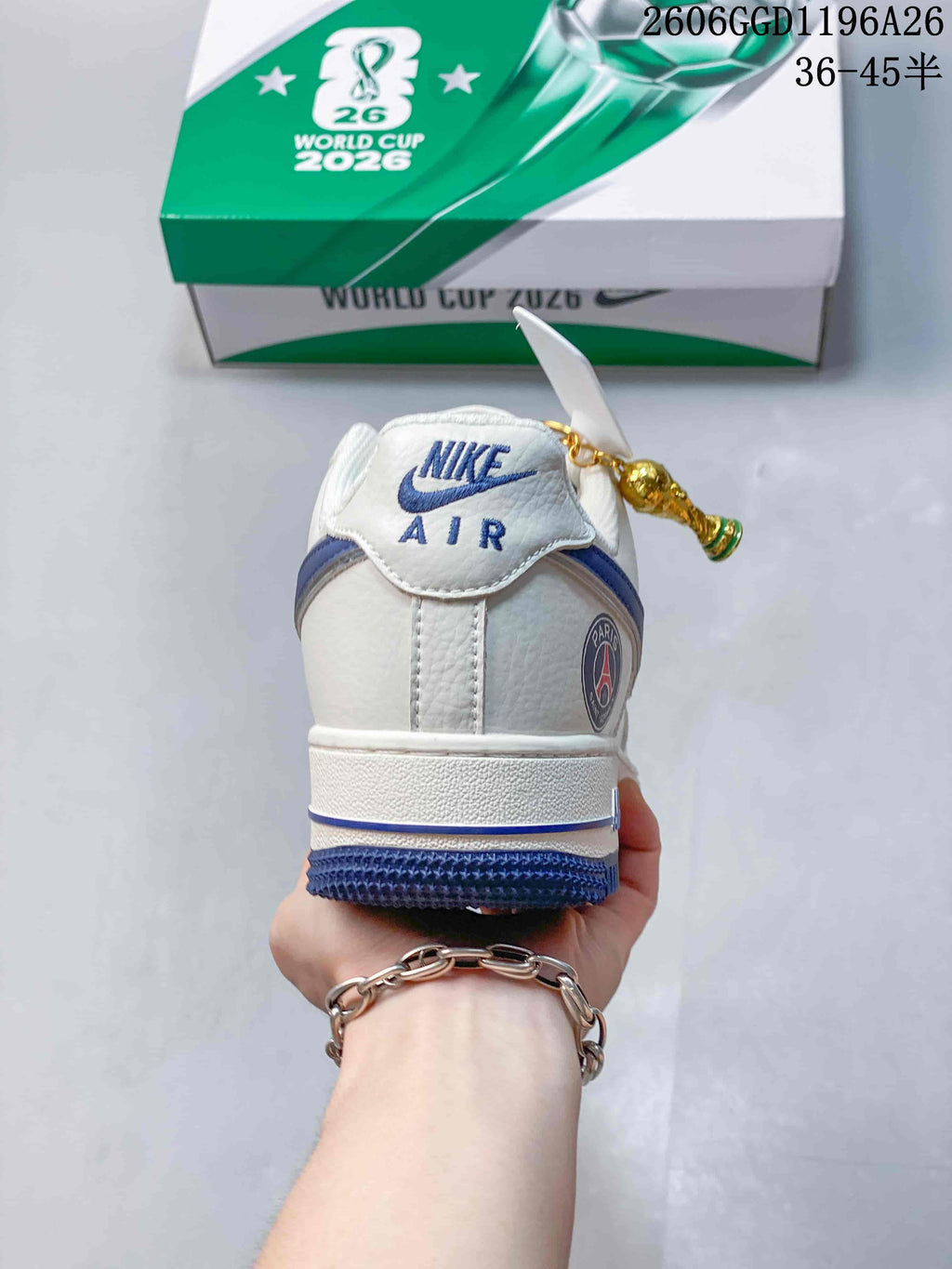 Nike Air Force 1 Low White and Blue Sneakers