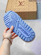 Louis Vuitton Trainer Maxi Low-Top Sneakers, White and Blue
