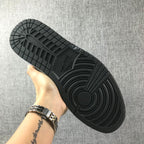 Air Jordan 1 Mid Black and Blue High-Top Sneakers