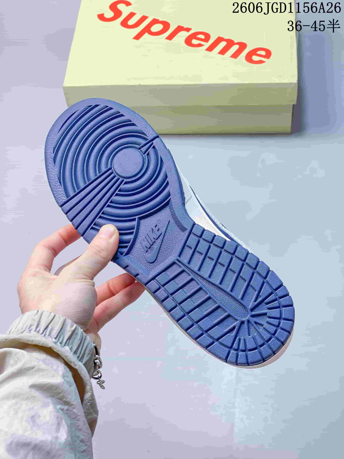 Nike Dunk Low White and Blue Sneakers