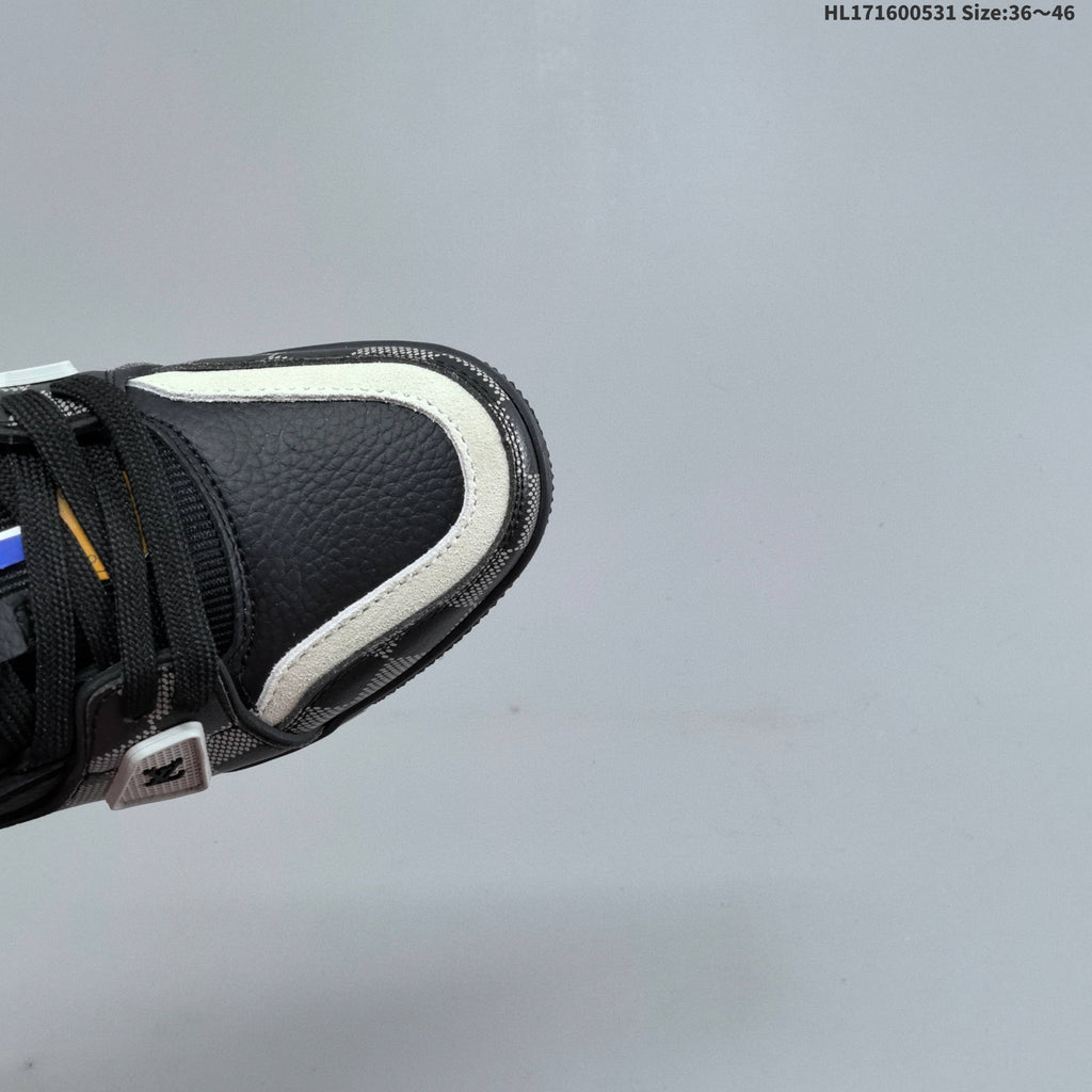 Louis Vuitton Black and Gray Checkerboard Low-Top Sneakers
