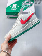 Nike Air Force 1 White Red Green Sneakers
