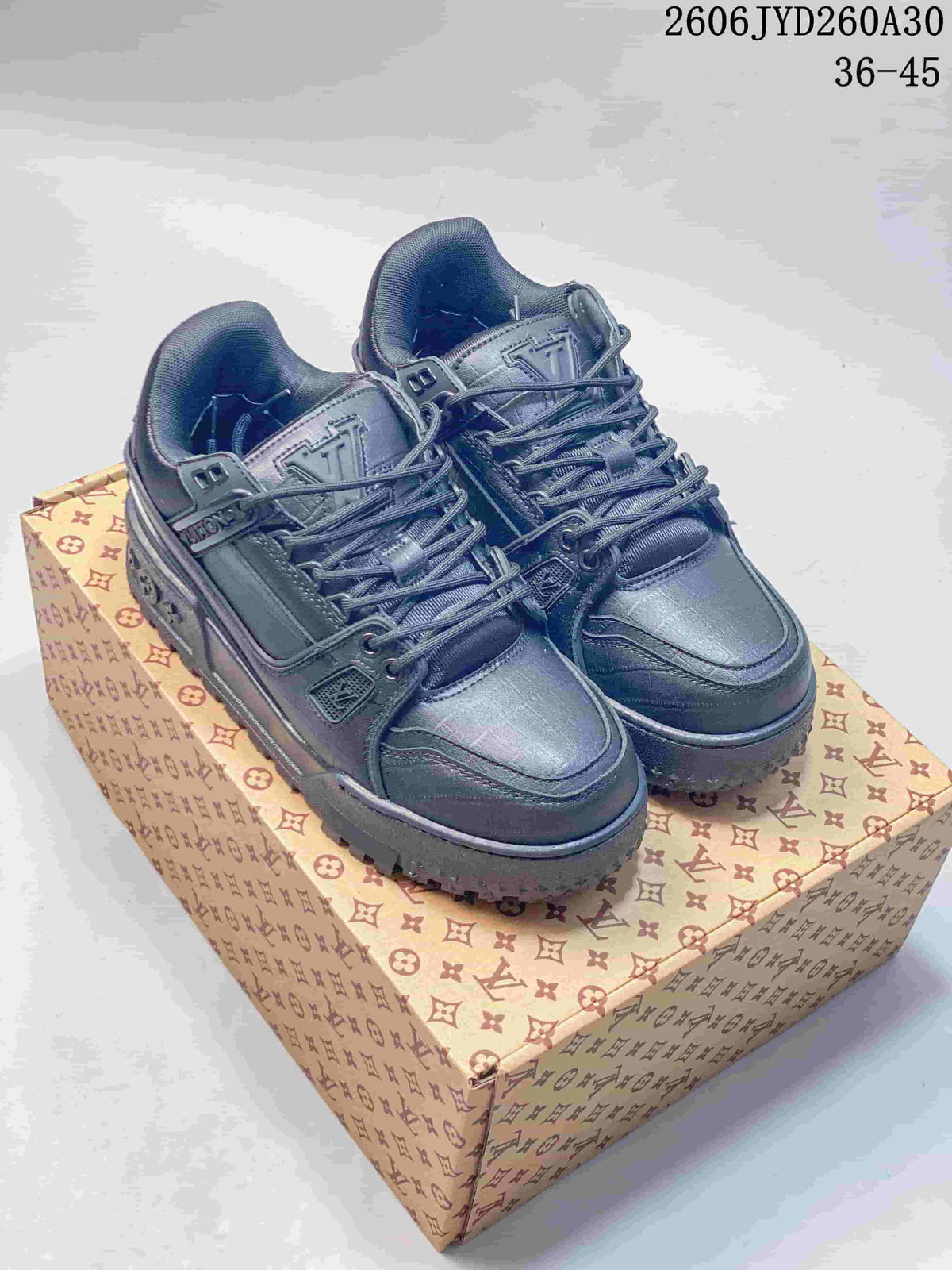Louis Vuitton Trainer Maxi Low-Top Sneakers, Charcoal, 06JYD260A30_001