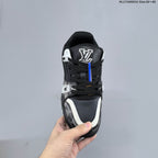 Louis Vuitton Black and Gray Checkerboard Low-Top Sneakers