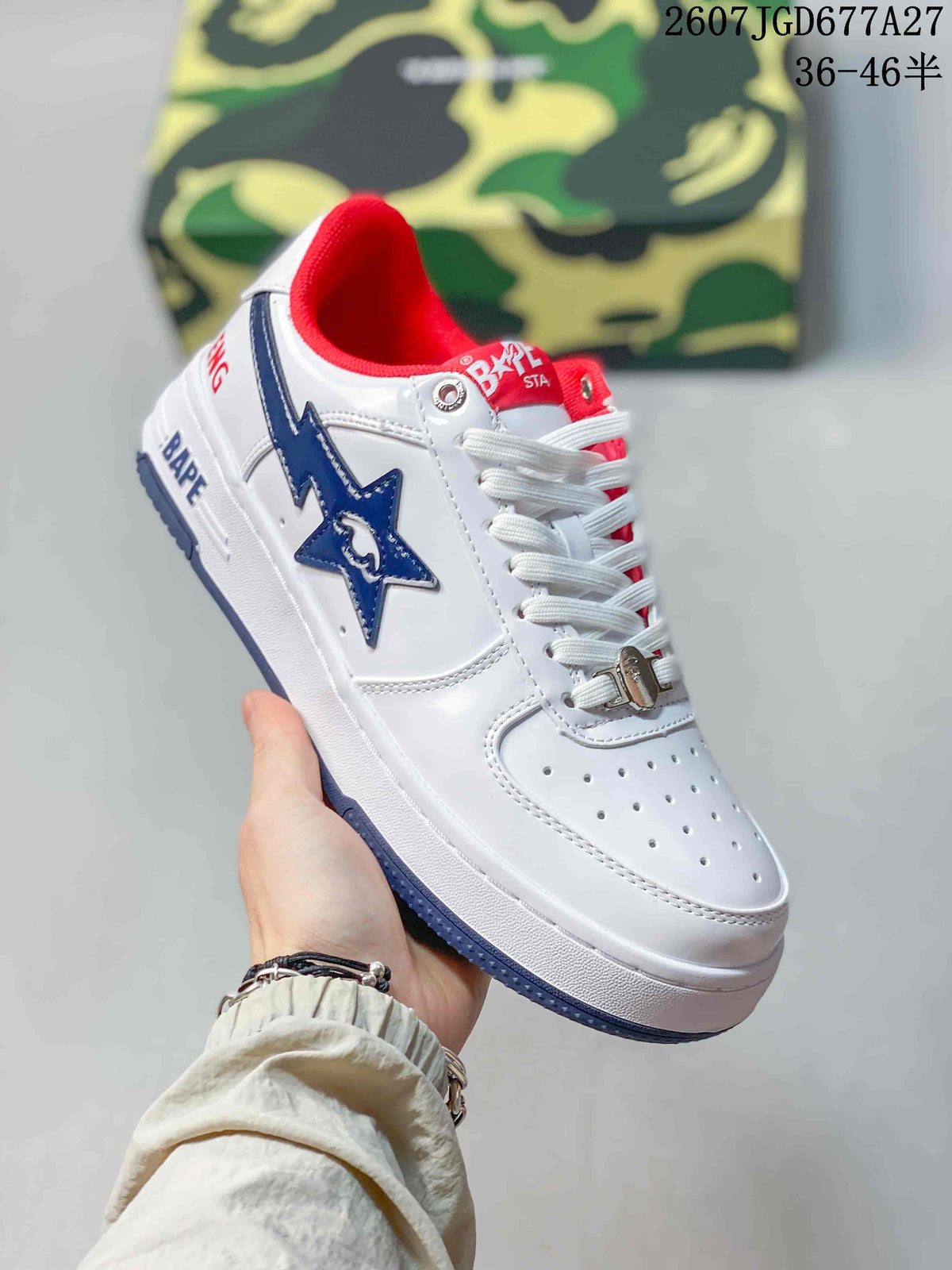BAPE Sta Low Sneakers White Blue 2607JGD677A27