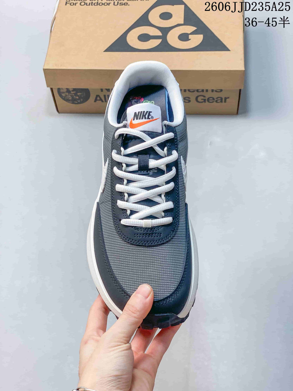 Nike ACG LDV Low-Top Trail Sneakers Gray Navy White IF2857-040