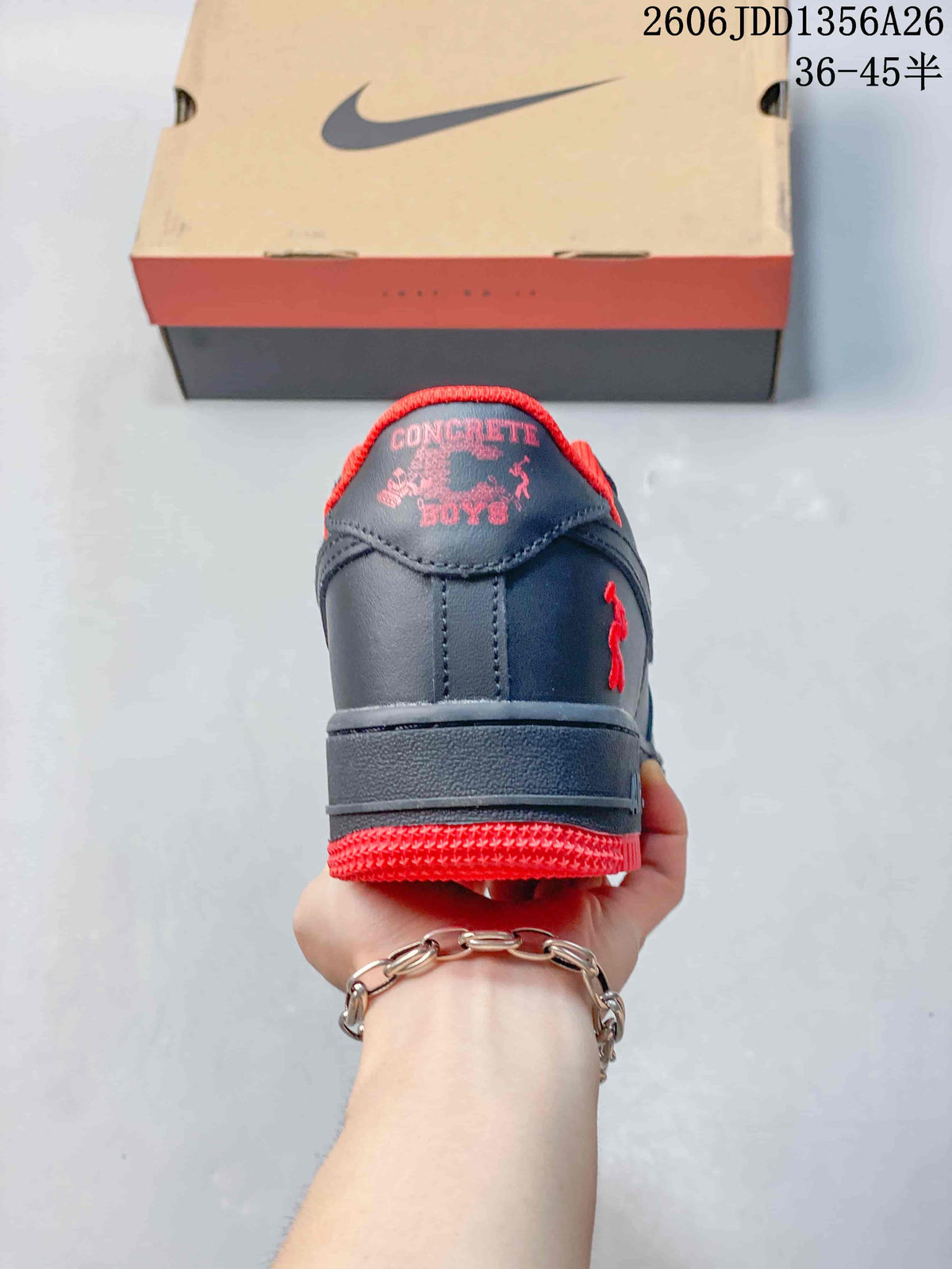 Nike Air Force 1 '07 Low Sneakers in Charcoal and Red