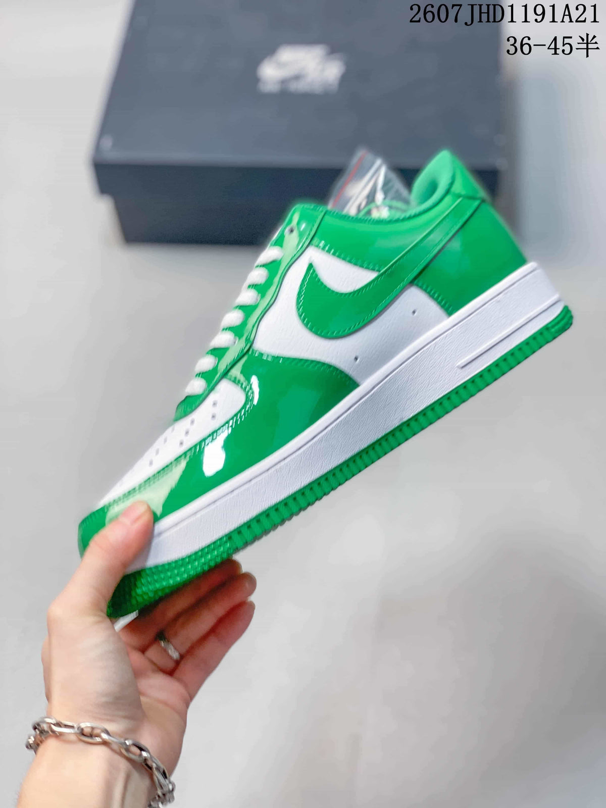 Nike Air Force 1 Green and White Sneakers