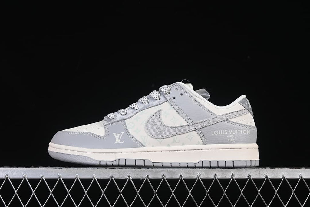 Nike SB Dunk Low Gray Monogram-Print Sneakers XS6089-629