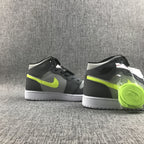 Air Jordan 1 Mid Grey Volt Sneakers 554724-072