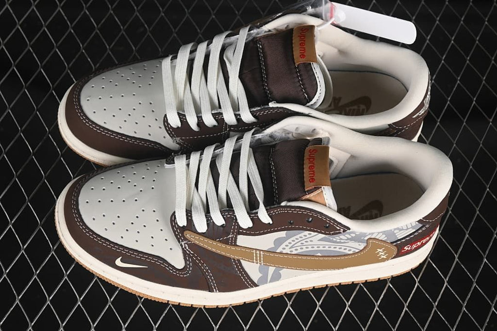 Jordan 1 Low OG SP Travis Scott Fragment Brown Sneakers