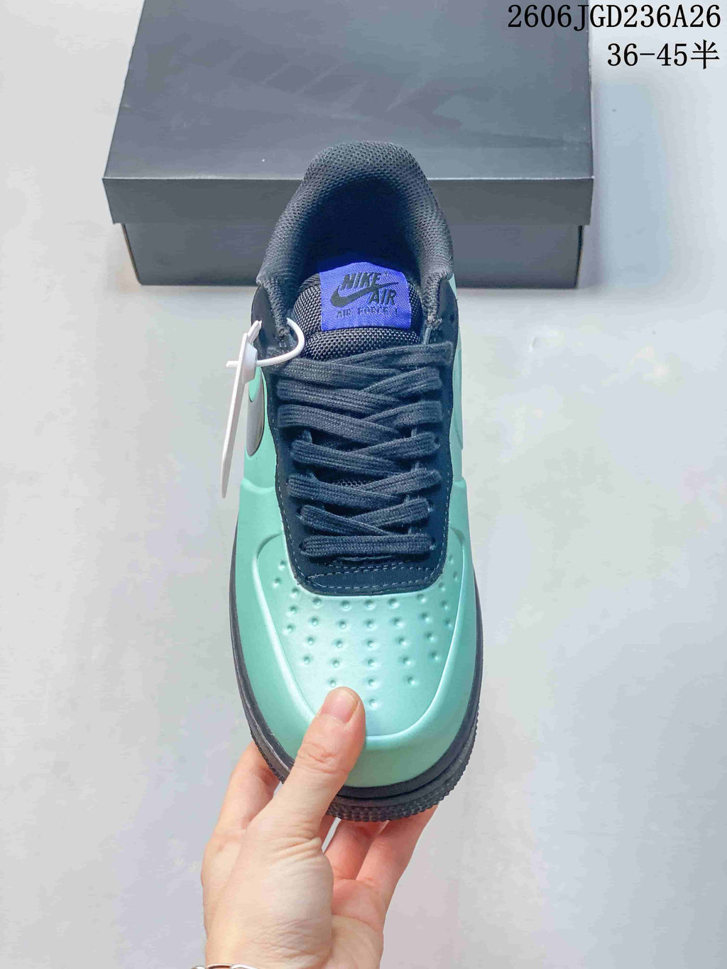 Nike Air Force 1 '07 Low Sneakers in Mint Green and Navy