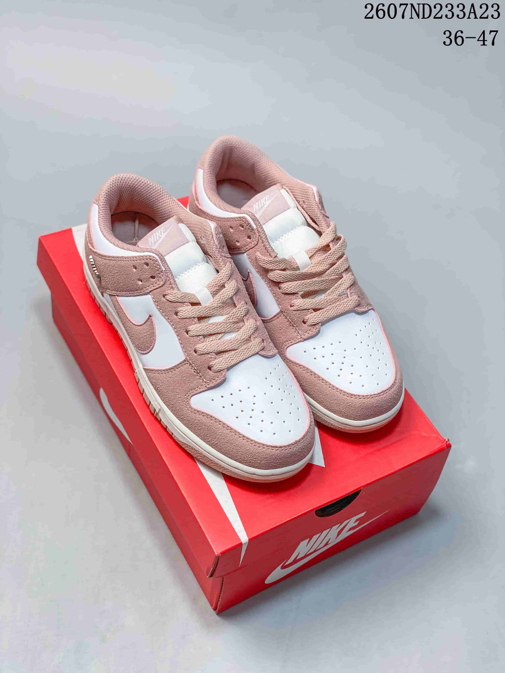 Nike SB Dunk Low Pro Pink and White Sneakers