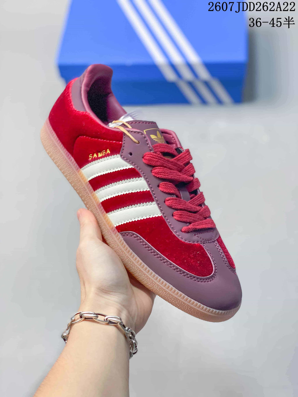 adidas Originals Samba Vegan OG Sneakers Burgundy White