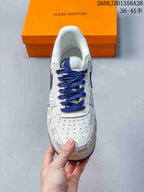 Nike Air Force 1 '07 Low White Blue Monogram Sneakers