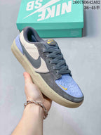Nike SB Force 58 Low-Top Skate Shoes in Gray and Blue