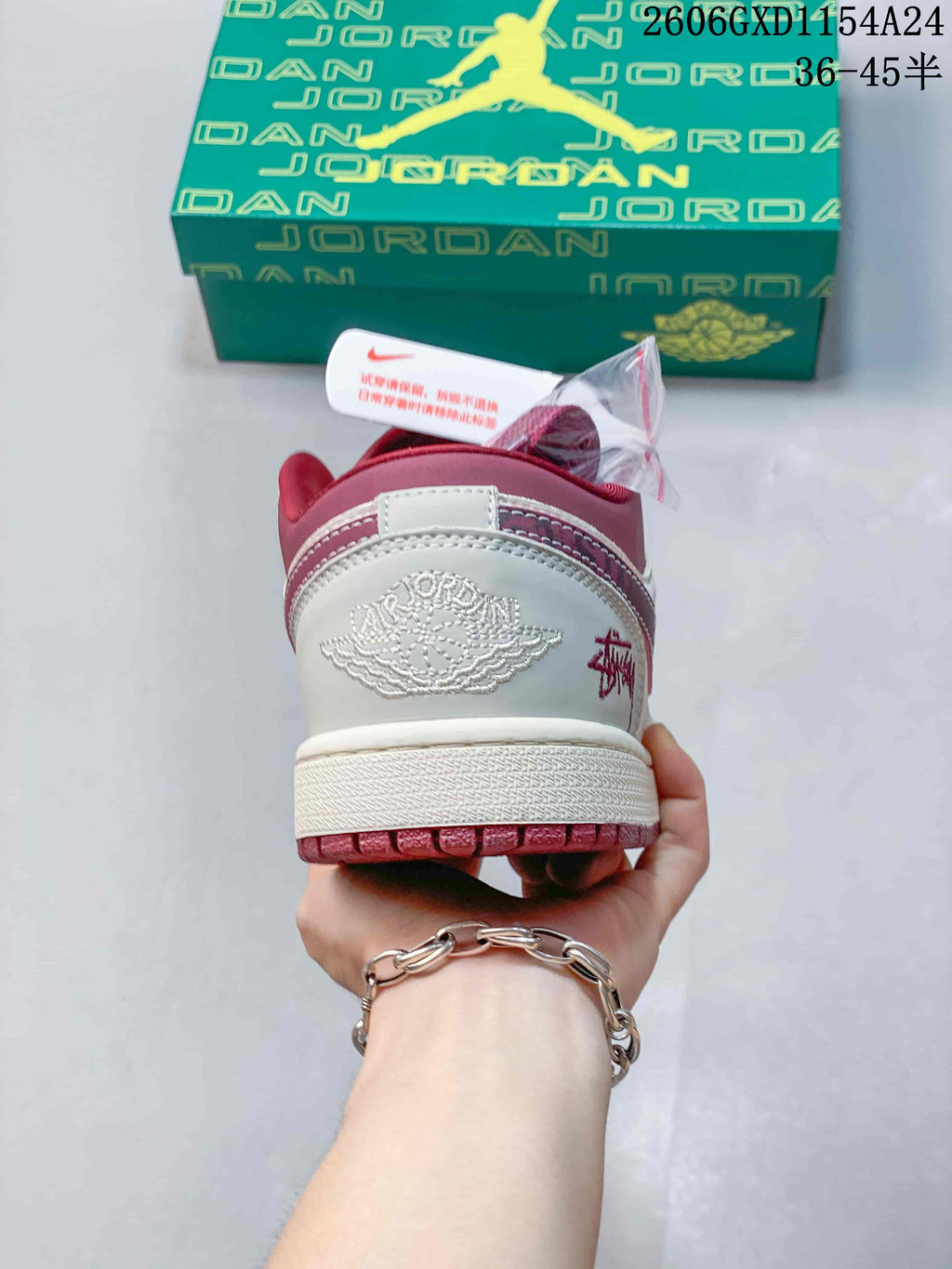 Air Jordan 1 Low Burgundy Graffiti Sneakers
