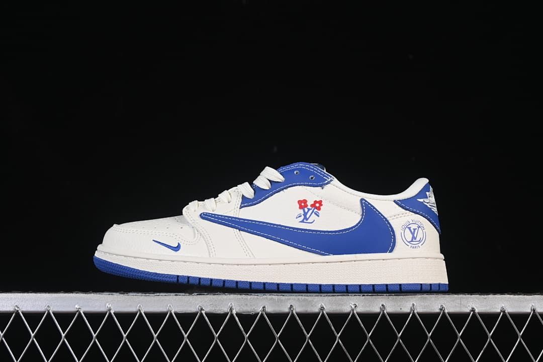 Nike Air Jordan 1 Low OG SP White Blue Floral Sneaker