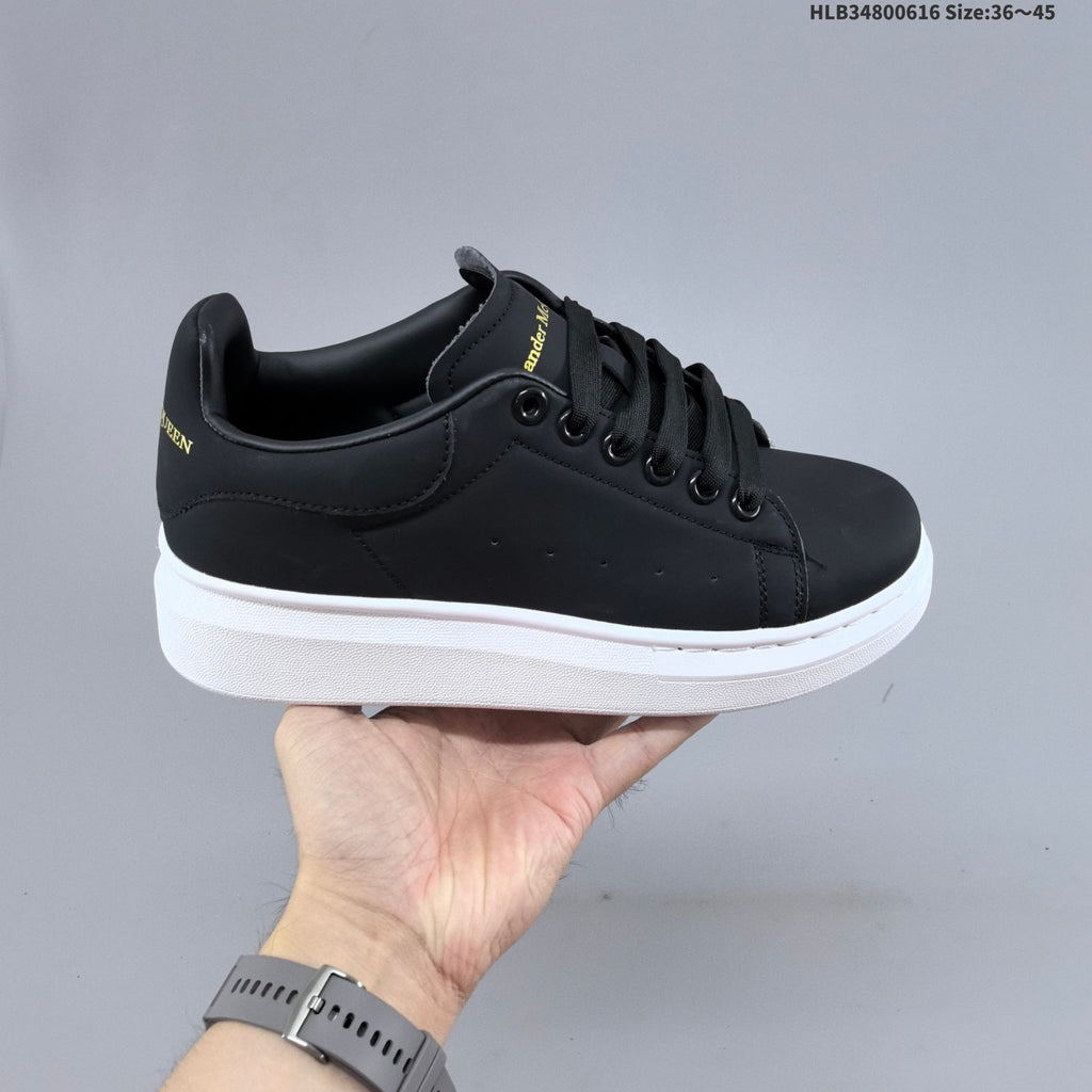 Alexander McQueen Oversized Low-Top Sneakers, White and Black