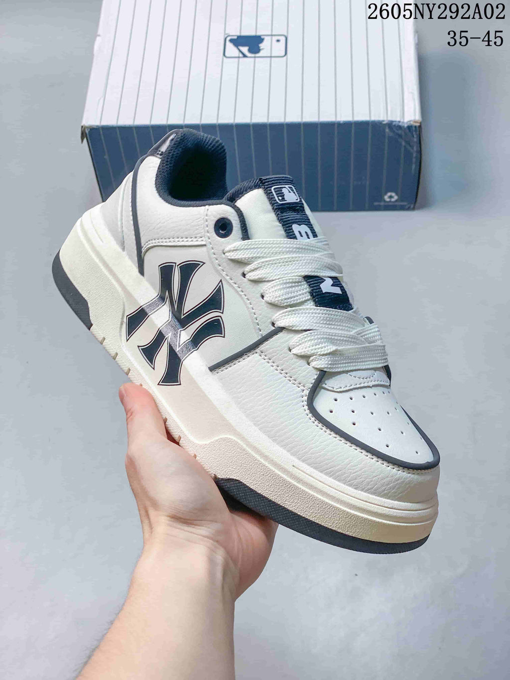 MLB Chunky Liner Low-Top Sneakers in White and Navy