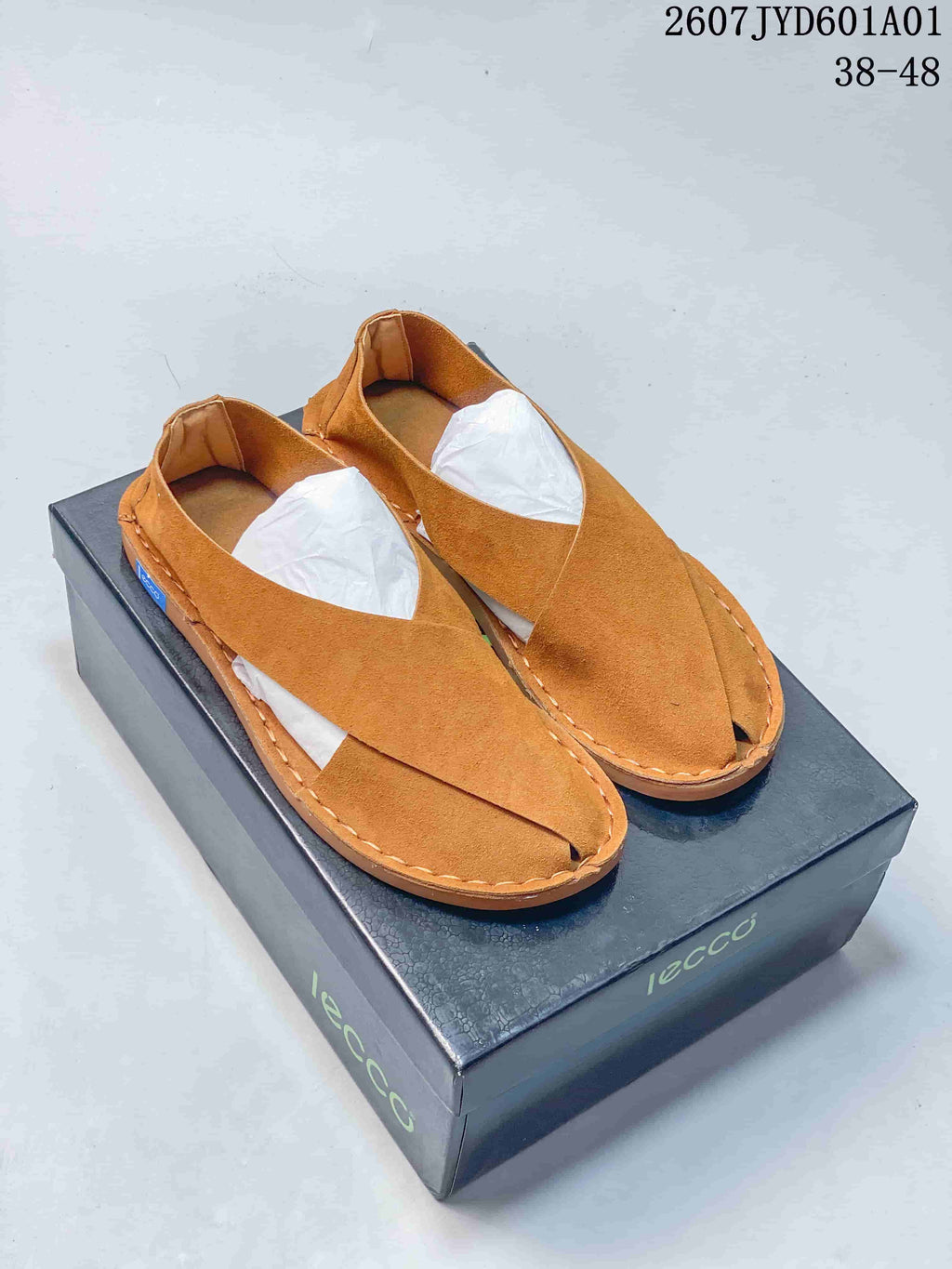 ECCO Cross-Strap Casual Shoes in Tan and Beige