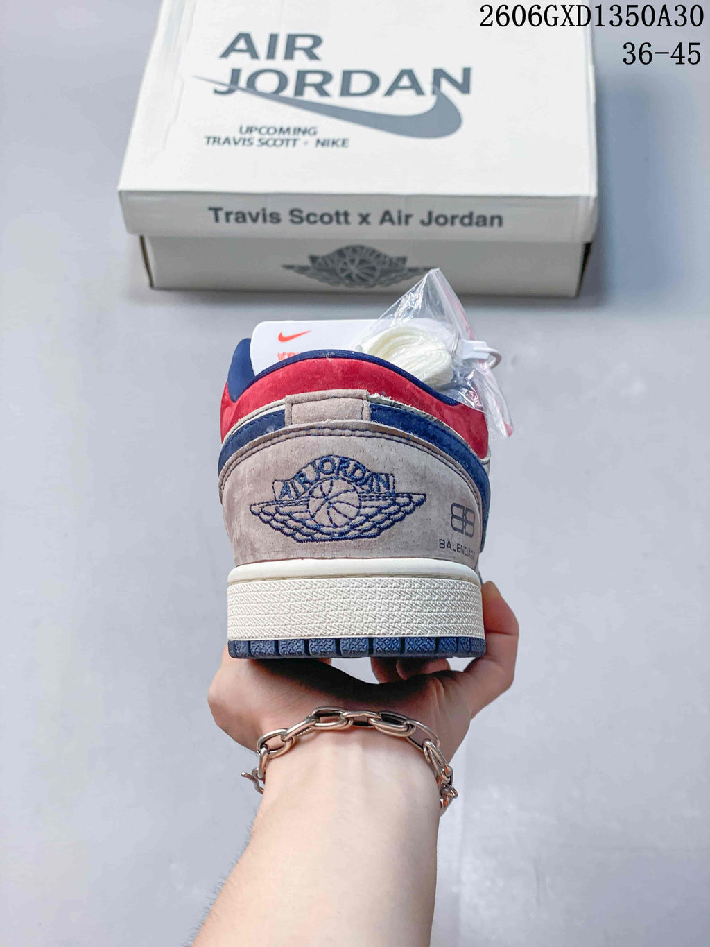 Air Jordan 1 Low Grey Red Blue Sneakers 2606GXD1350A30