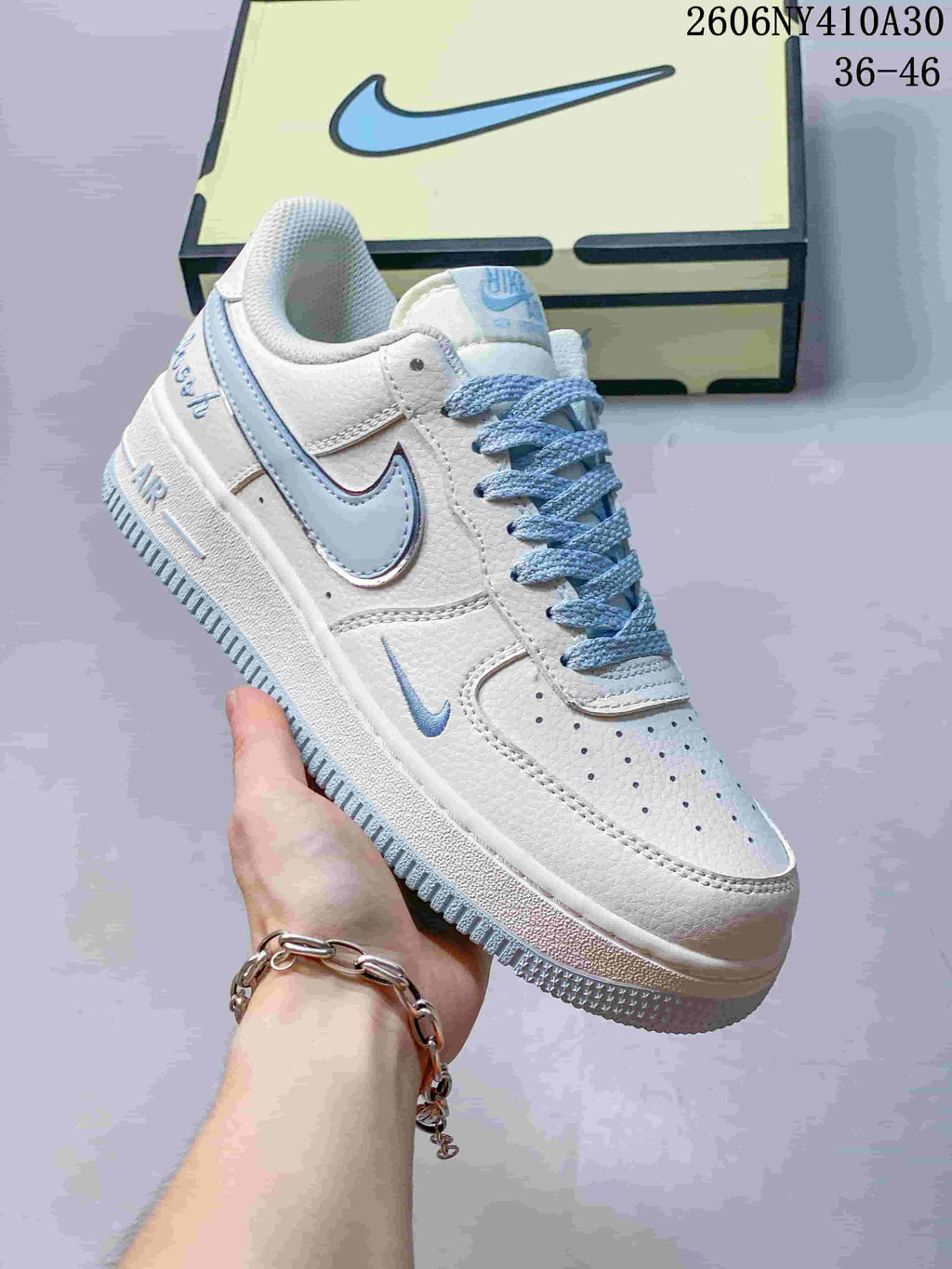 Nike Air Force 1 '07 Low White and Blue Sneakers