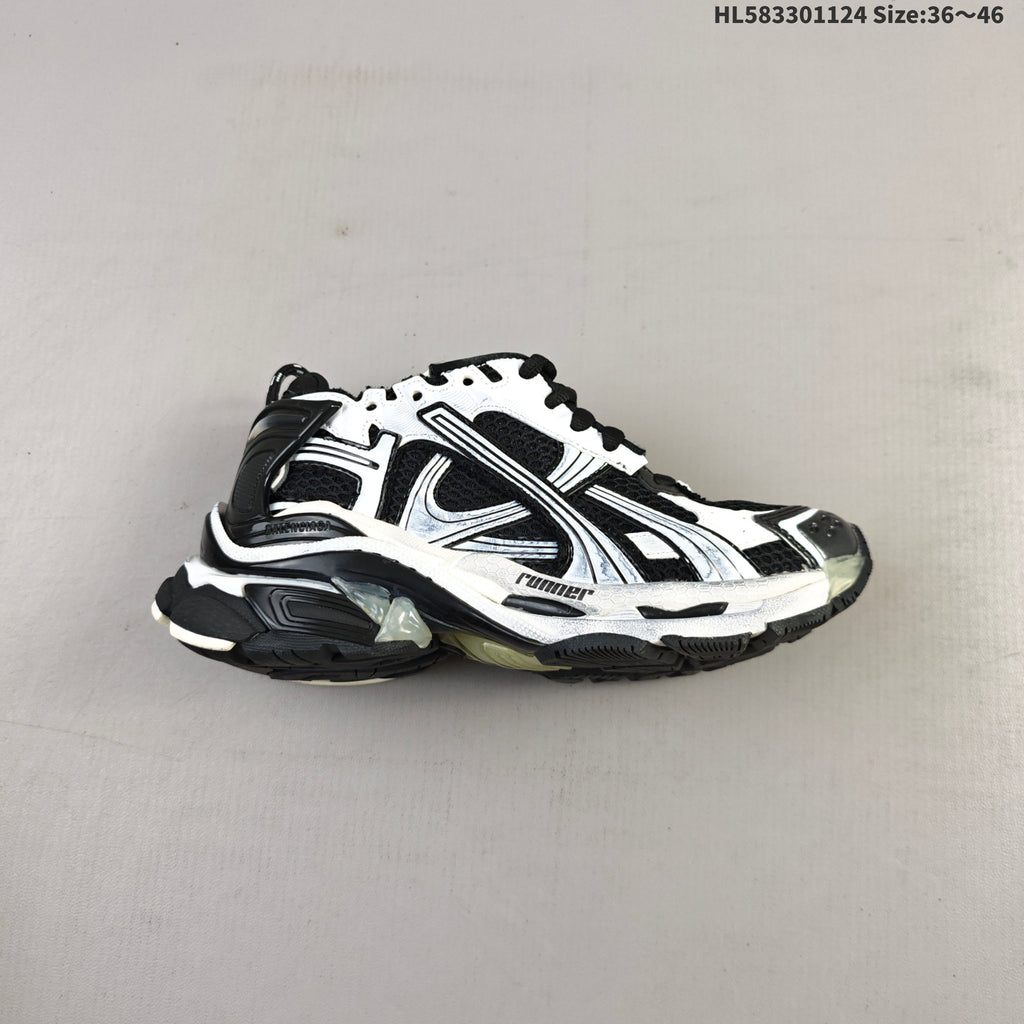Balenciaga Runner Low-Top Sneakers in Black and White