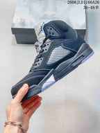 Jordan Air Jordan 5 High-Top Sneakers in Black and Blue