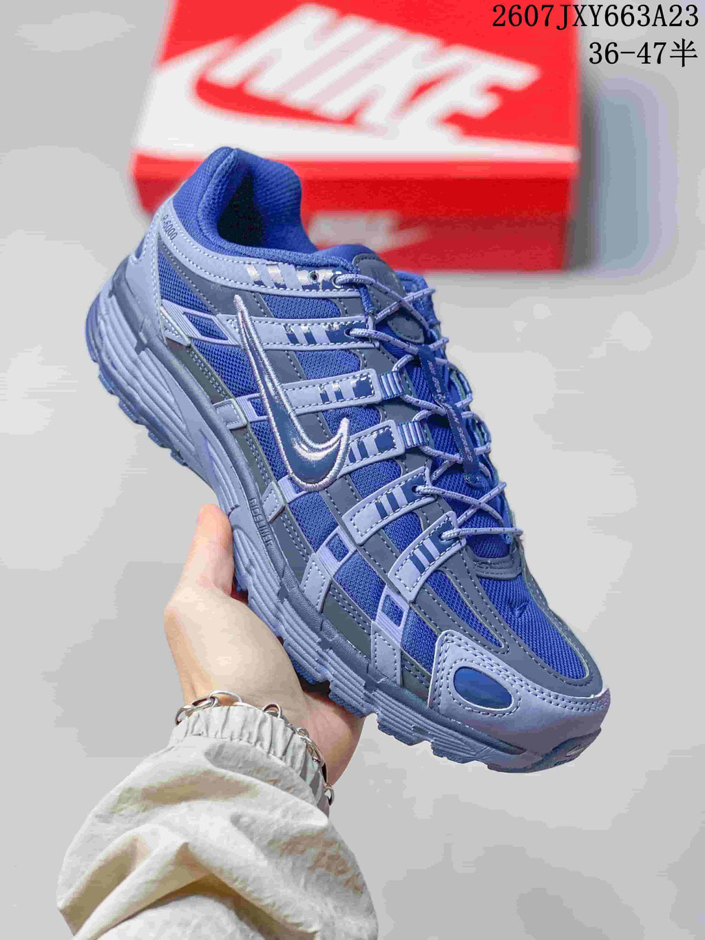 Nike P-6000 Blue Gray Retro Casual Sneakers