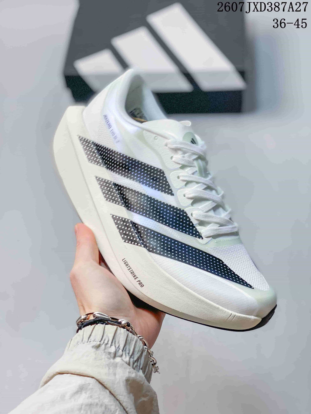 adidas Adizero Evo SL ATR Running Sneakers White Blue Black