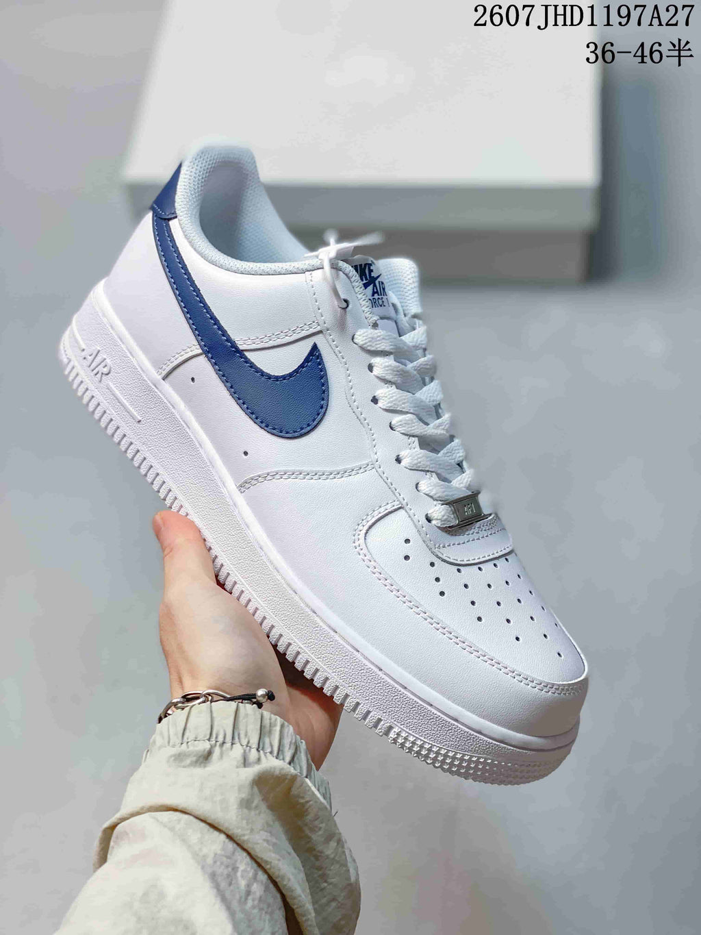 Nike Air Force 1 '07 White Blue Low-Top Sneakers