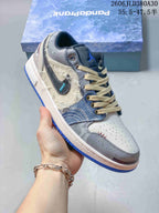 Jordan AJ1 Low Panda Mischief Sneakers Blue Gray
