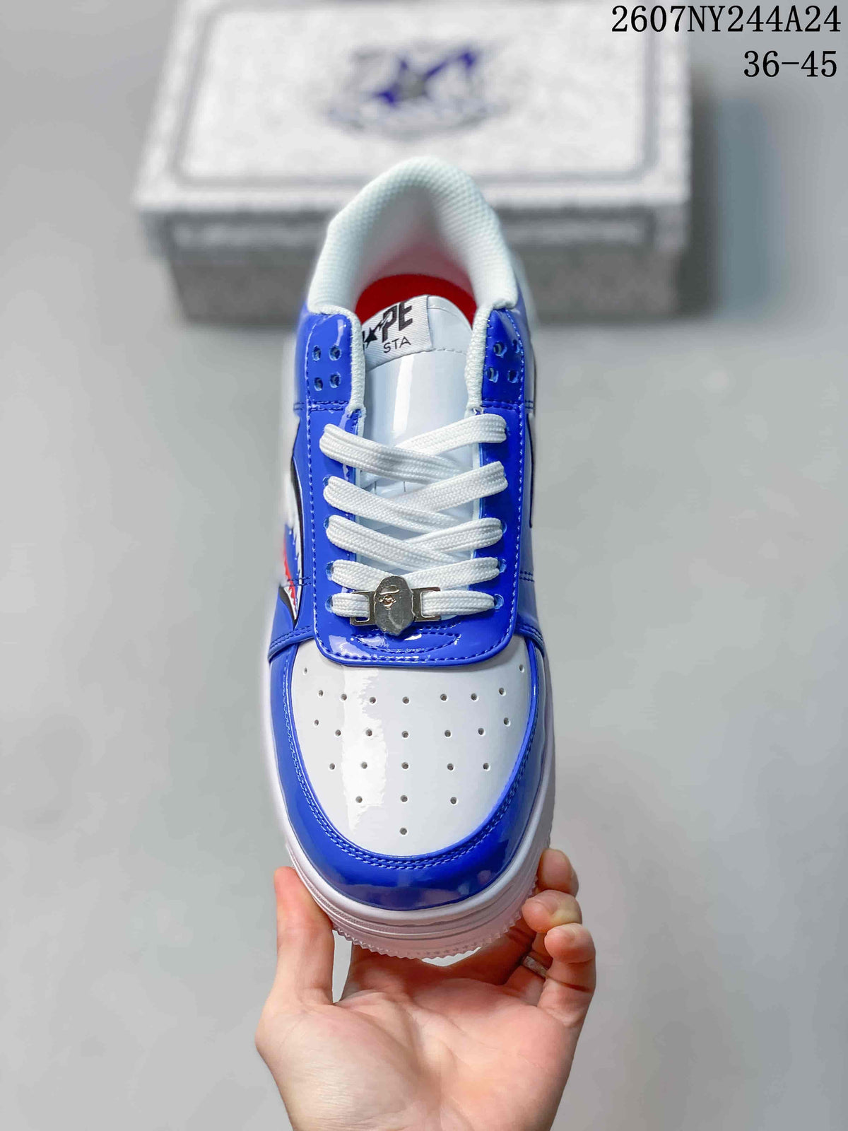 BAPE x Nike Air Force 1 '07 Low Blue White Sneakers DRF5