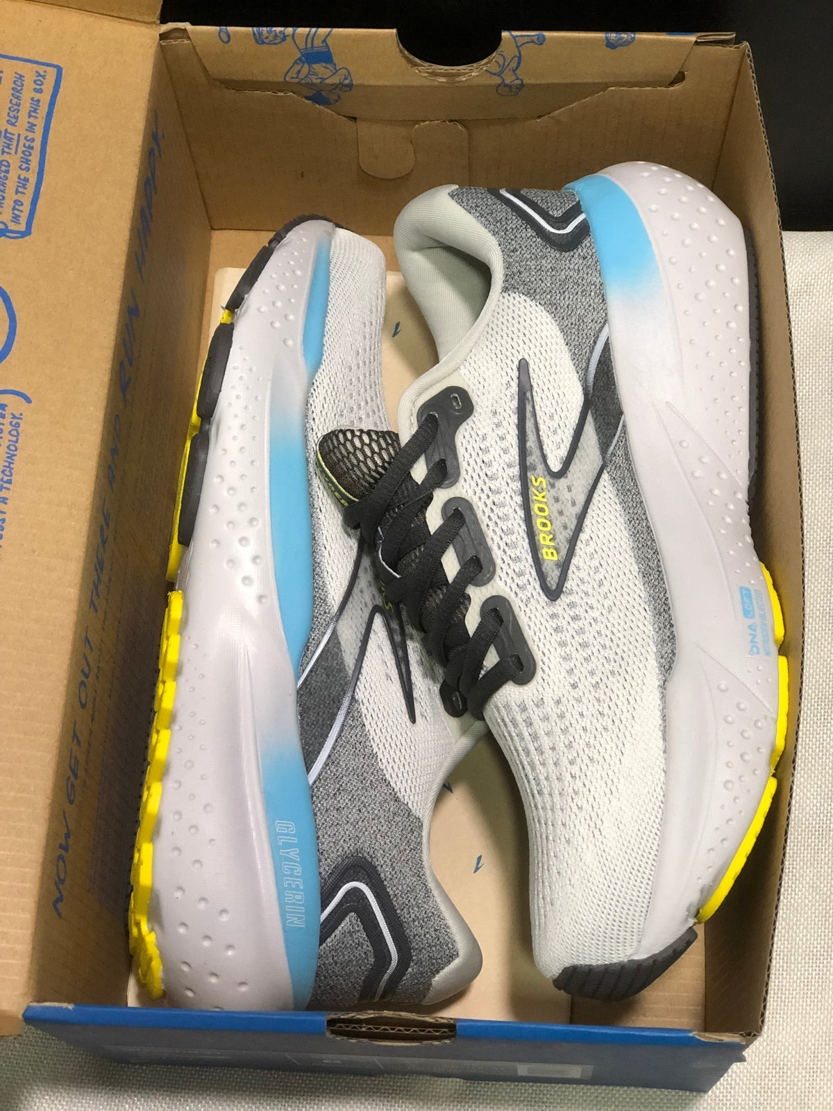Brooks Glycerin 21 Men's Running Shoes White Grey