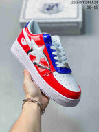 BAPE x Nike Air Force 1 Low Sneakers Red Blue White