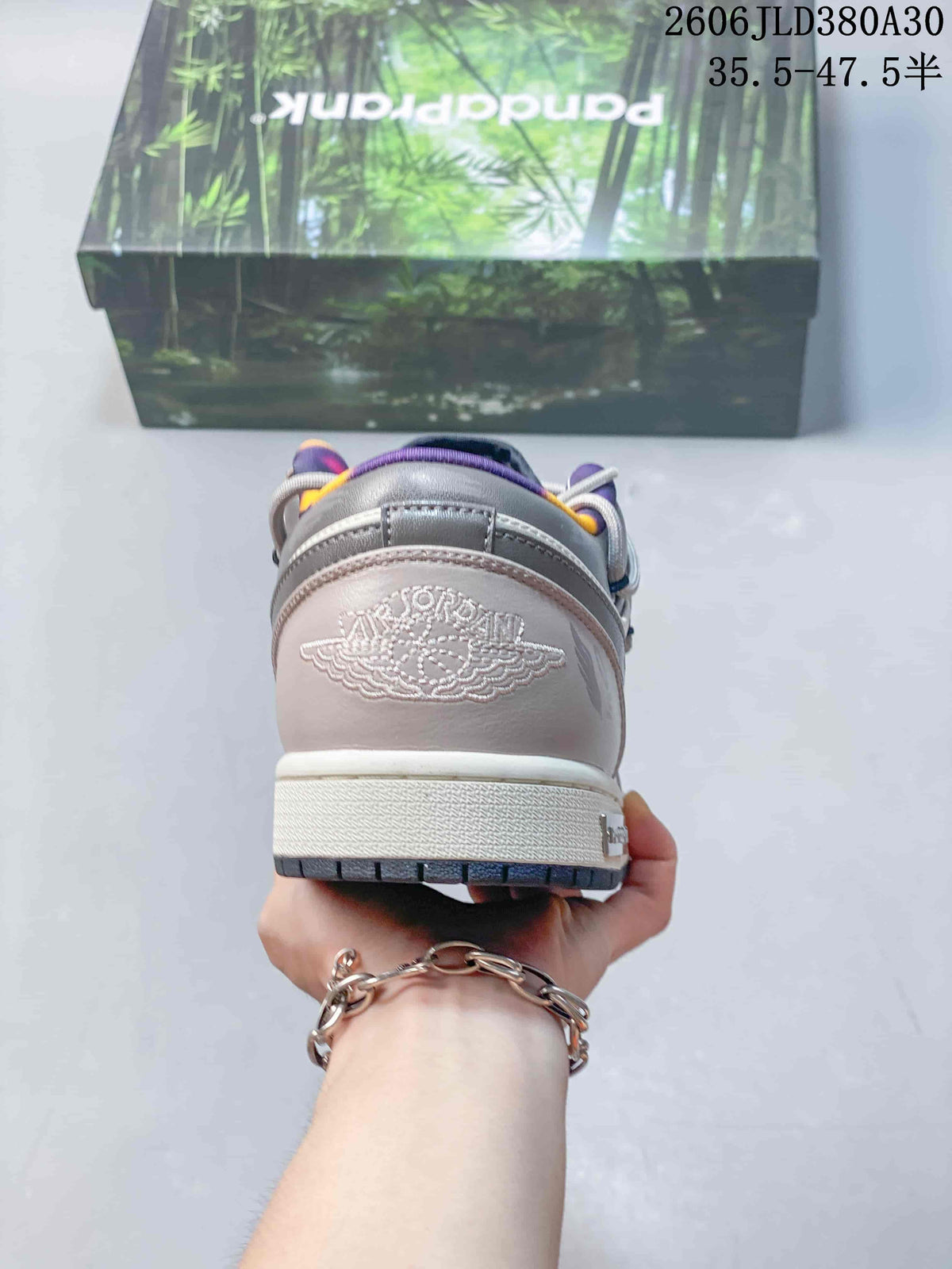 Air Jordan 1 Low Sneakers in Pink, Gray, Purple and Orange