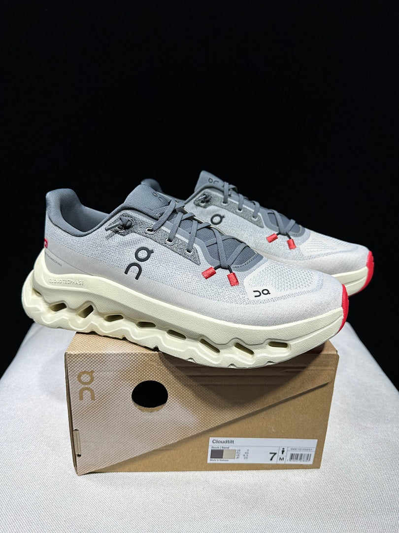 On Cloudtilt Sneakers in Ivory and Gray