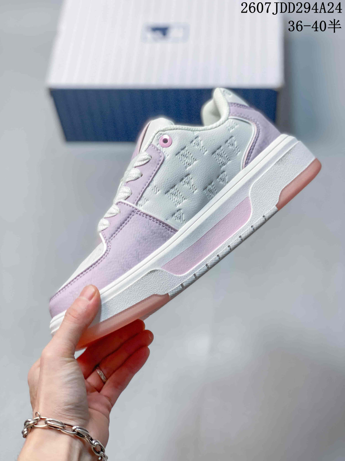 MLB Chunky Liner MID Lavender White Platform Sneakers 3ASXCDN3N