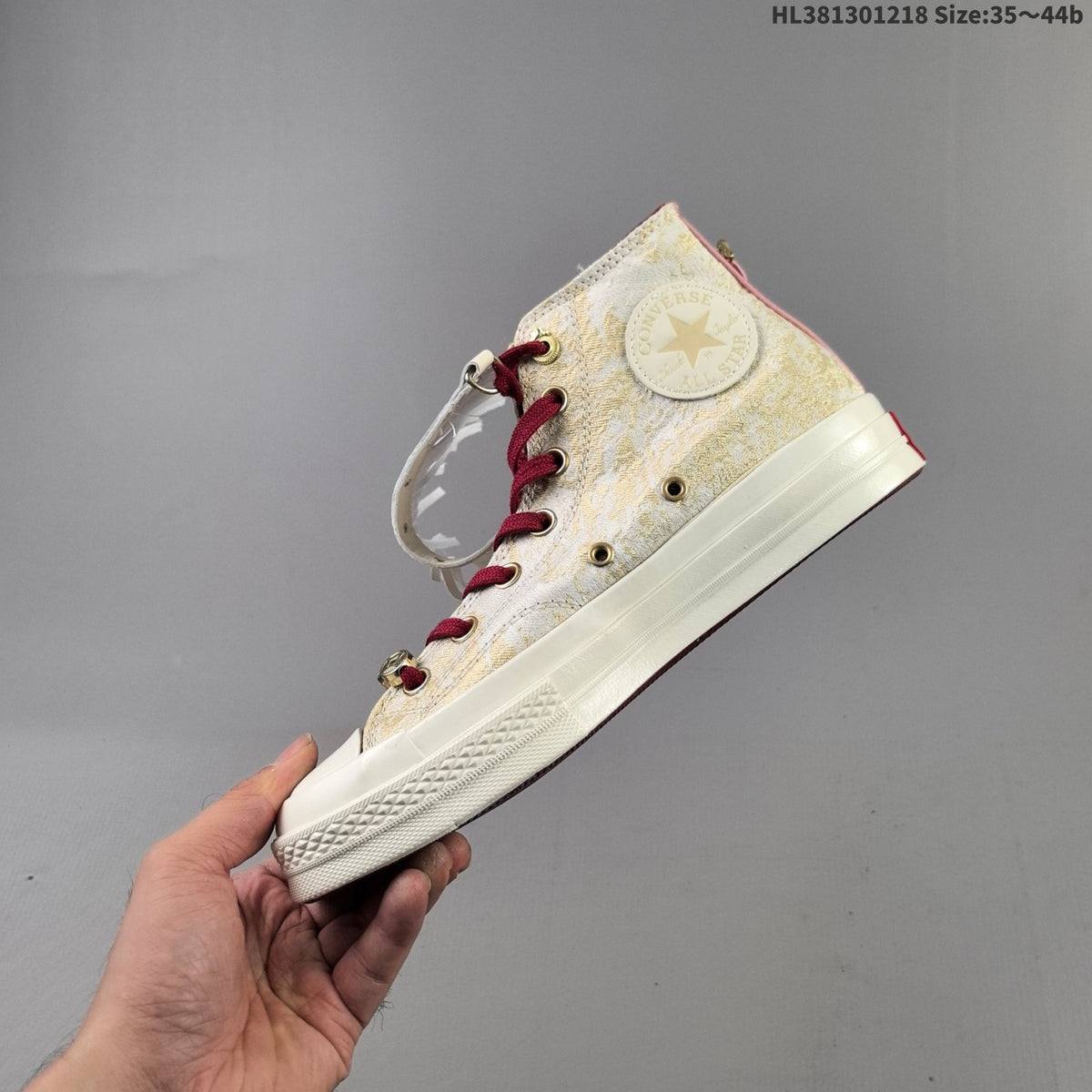 Converse Chuck 70 High-Top Sneakers, Gold and Burgundy