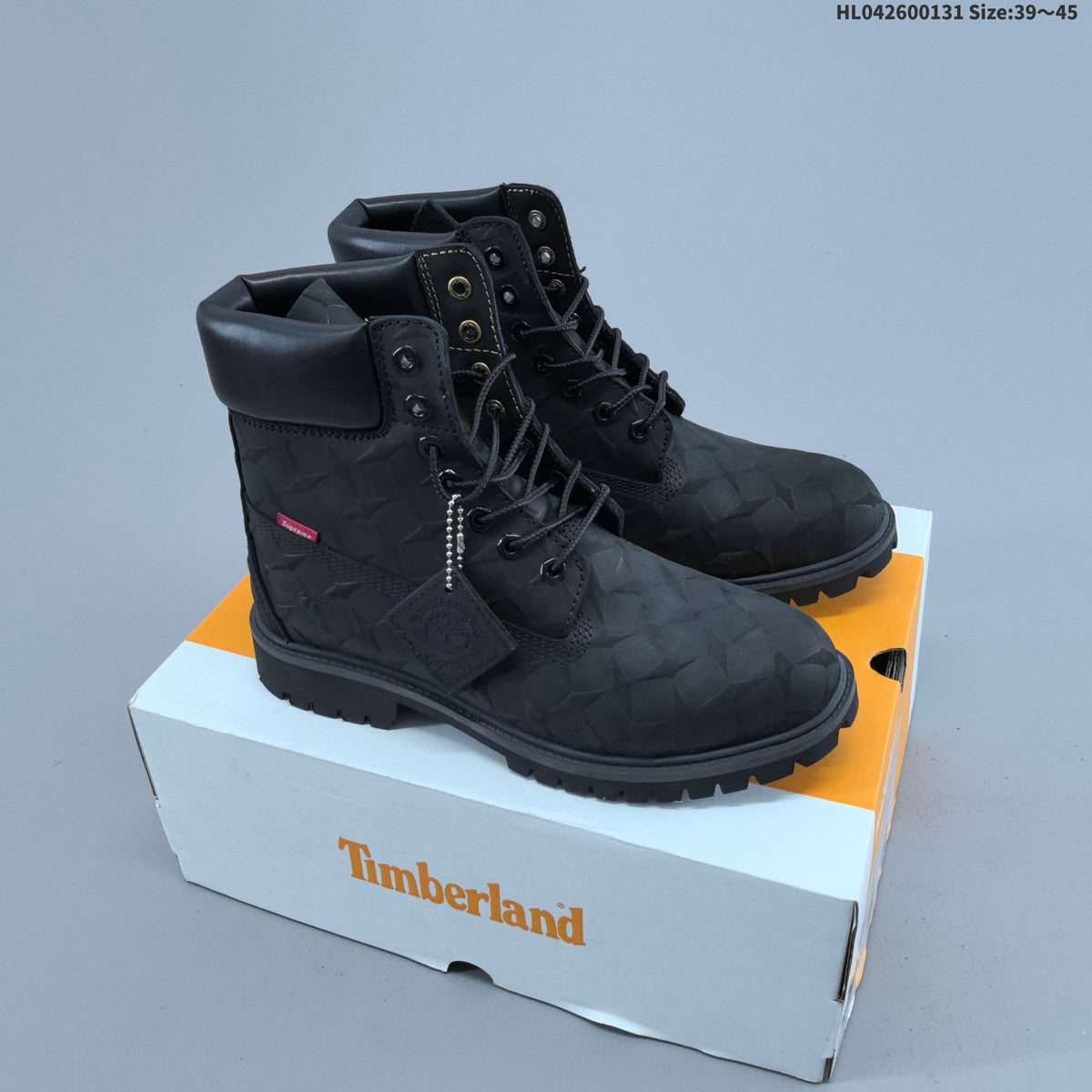 Timberland Embossed Leather-Style Lace-Up Boots