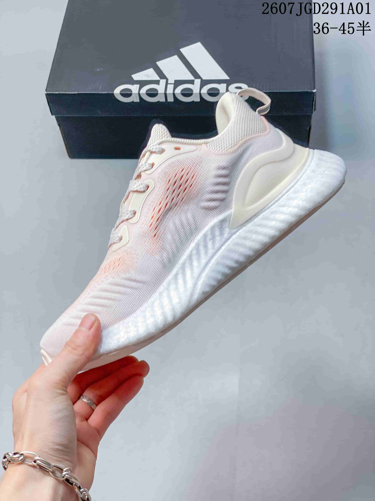 adidas AlphaBounce Beyond Running Sneakers in White and Pink