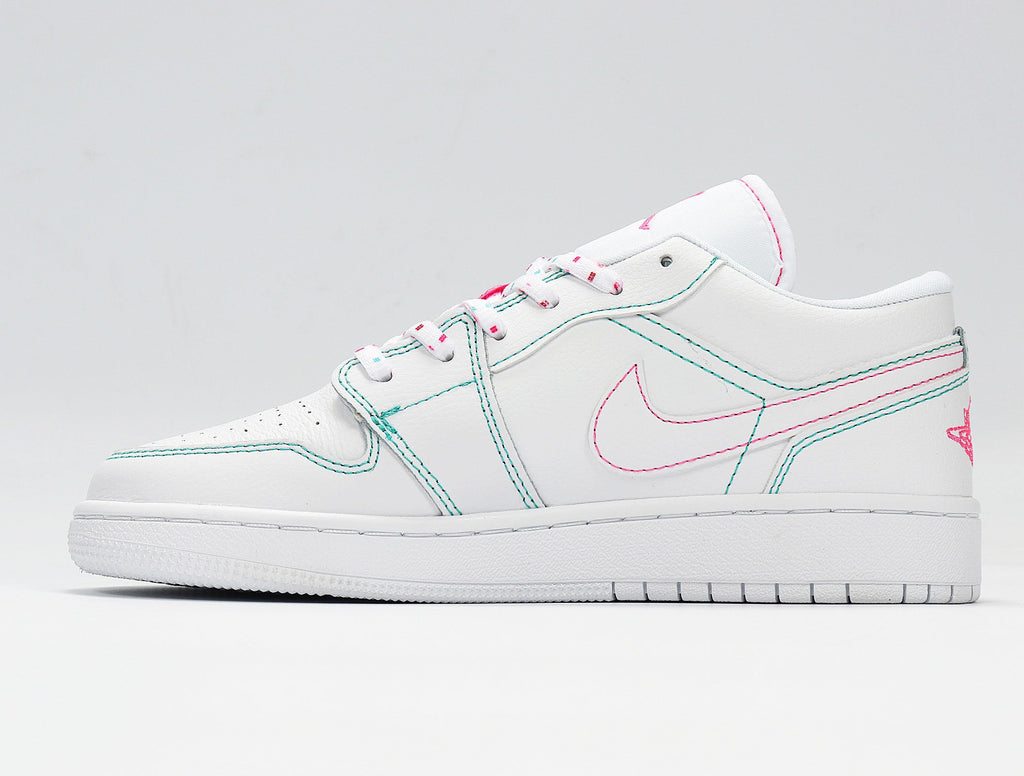 Nike Air Jordan 1 Low White Pink Sneakers 554723-101