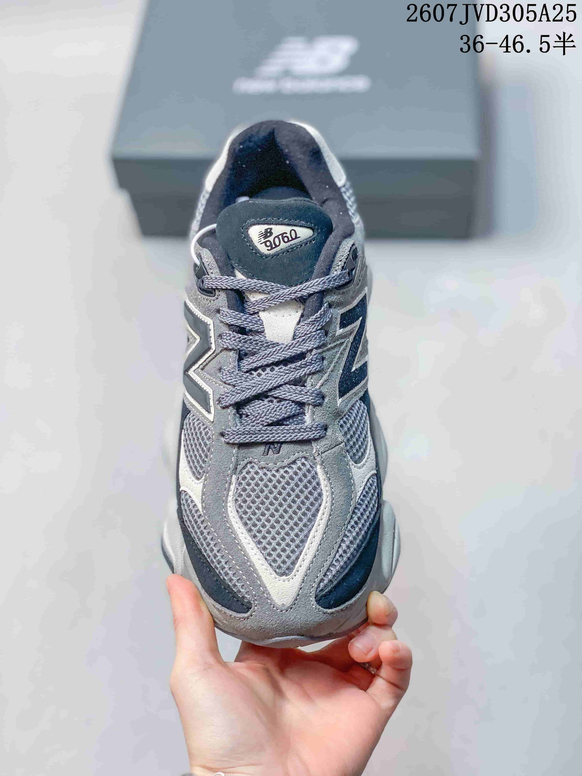 New Balance 9060 Grey Navy Mesh Sneakers