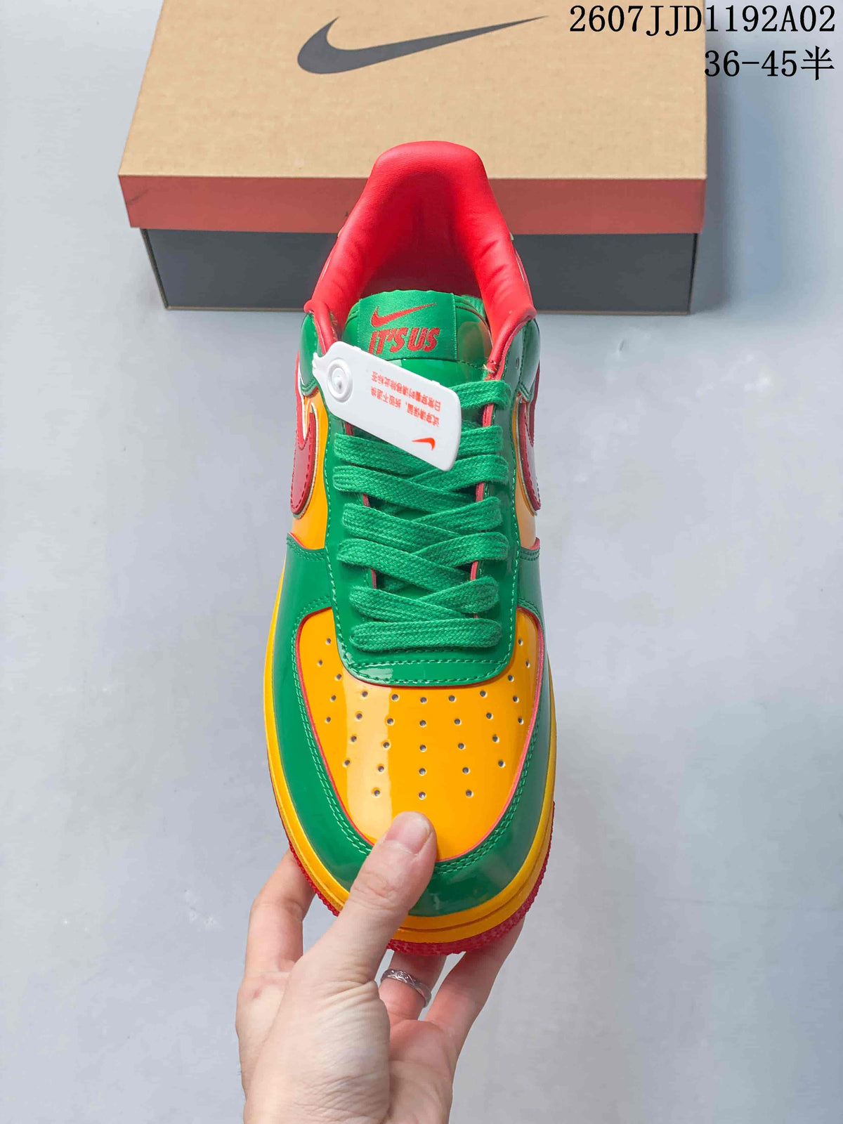 Nike Air Force 1 '07 Low Green Yellow Red Sneakers