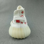 Yeezy 350 V2 White and Red Low-Top Sneakers