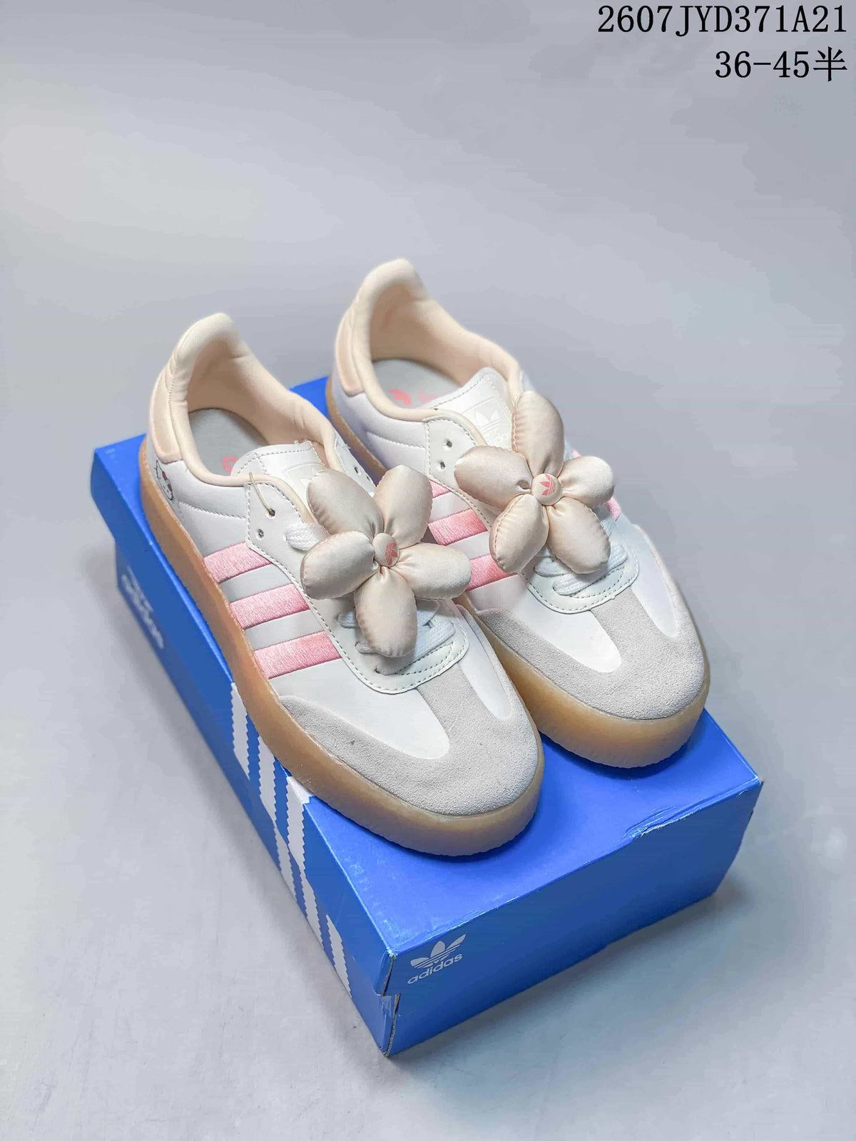 adidas Sambae Women's White Pink Gum Sneakers
